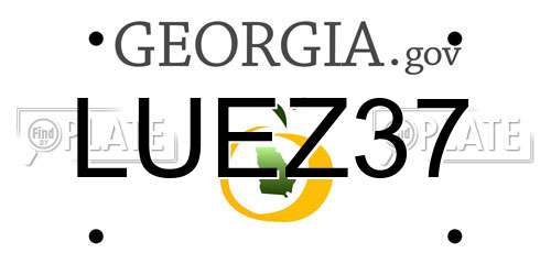 LUEZ37 Georgia License Plate