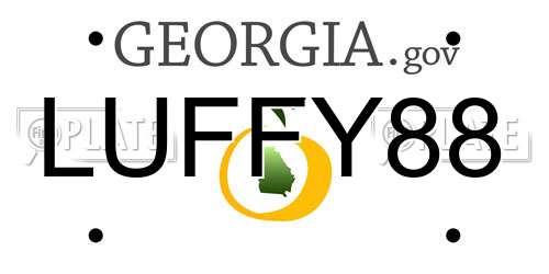 LUFFY88 Georgia License Plate