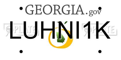 LUHNI1K Georgia License Plate