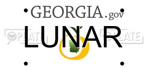 LUNAR Georgia License Plate