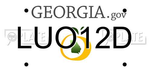 LUO12D Georgia License Plate