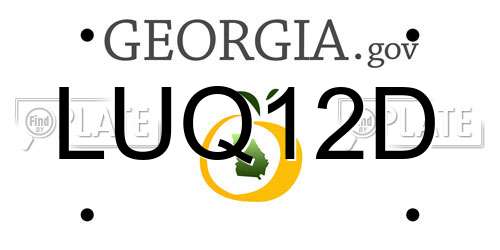 LUQ12D Georgia License Plate