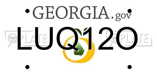 LUQ12O Georgia License Plate