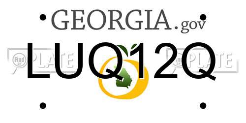 LUQ12Q Georgia License Plate