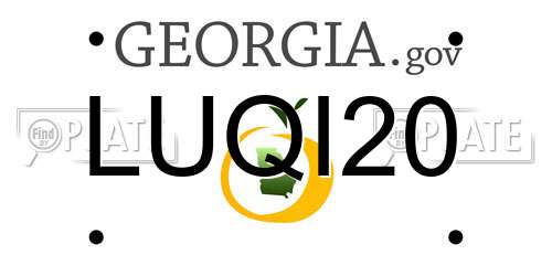 LUQI20 Georgia License Plate