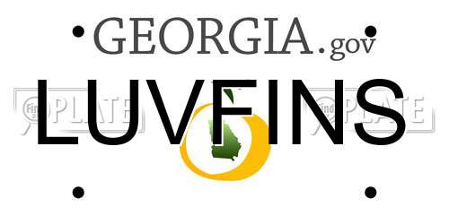 LUVFINS Georgia License Plate