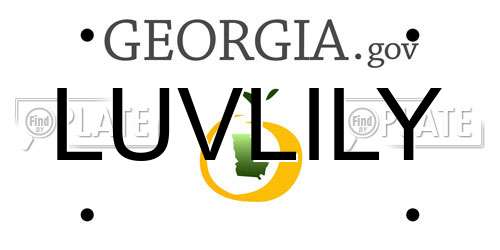 LUVLILY Georgia License Plate