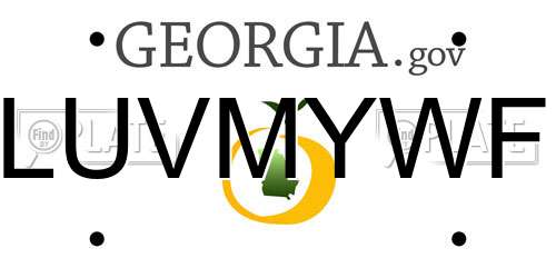 LUVMYWF Georgia License Plate