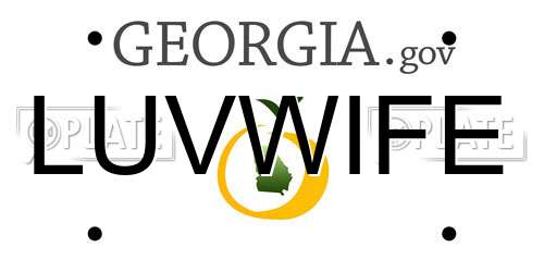 LUVWIFE Georgia License Plate