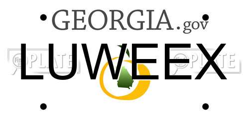 LUWEEX Georgia License Plate
