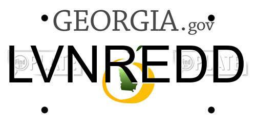 LVNREDD Georgia License Plate