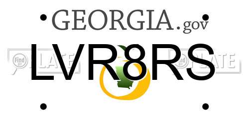 LVR8RS Georgia License Plate