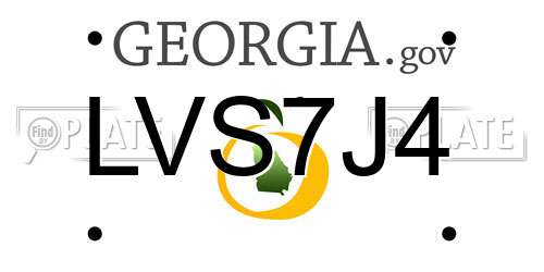 LVS7J4 Georgia License Plate