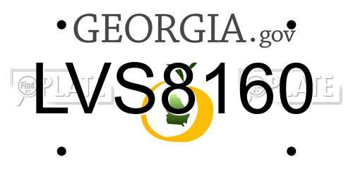 LVS8160 Georgia License Plate