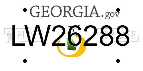 LW26288 Georgia License Plate