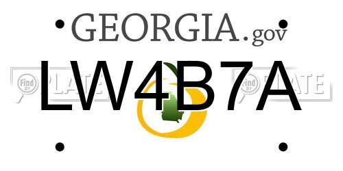 LW4B7A Georgia License Plate