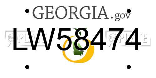 LW58474 Georgia License Plate