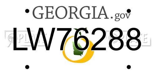 LW76288 Georgia License Plate