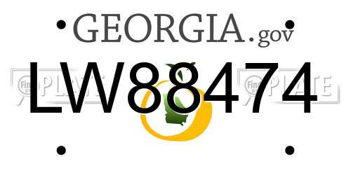 LW88474 Georgia License Plate