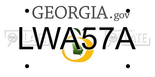 LWA57A Georgia License Plate