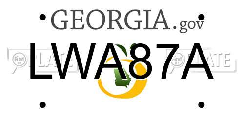 LWA87A Georgia License Plate
