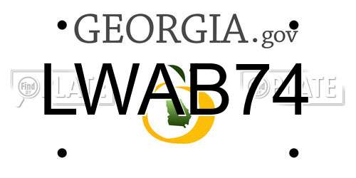 LWAB74 Georgia License Plate