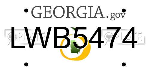 LWB5474 Georgia License Plate