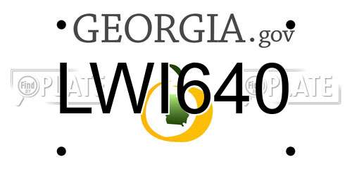 LWI640 Georgia License Plate