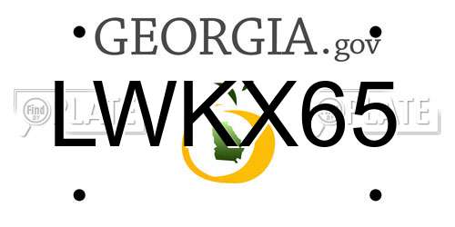 LWKX65 Georgia License Plate