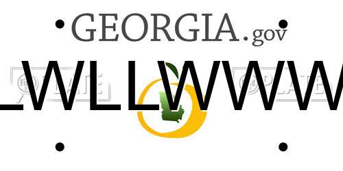LWLLWWW Georgia License Plate
