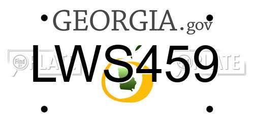 LWS459 Georgia License Plate