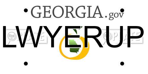 LWYERUP Georgia License Plate