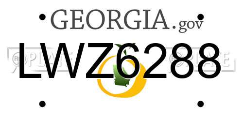LWZ6288 Georgia License Plate