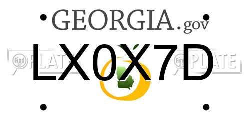 LX0X7D Georgia License Plate