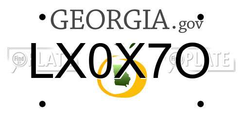 LX0X7O Georgia License Plate