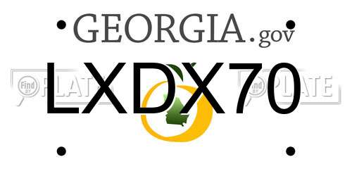 LXDX70 Georgia License Plate