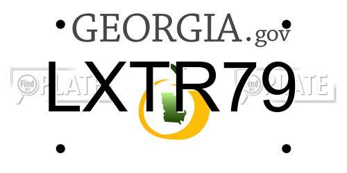 LXTR79 Georgia License Plate