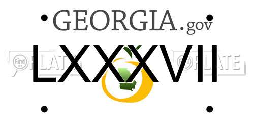 LXXXVII Georgia License Plate