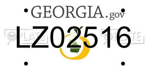 LZ02516 Georgia License Plate