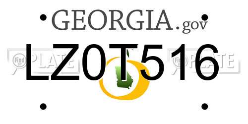 LZ0T516 Georgia License Plate
