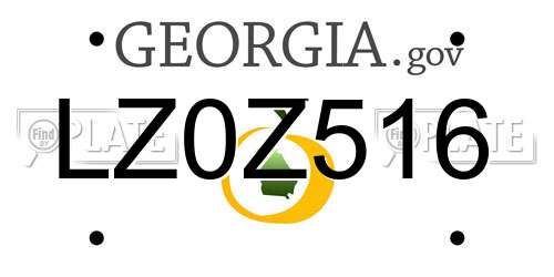 LZ0Z516 Georgia License Plate