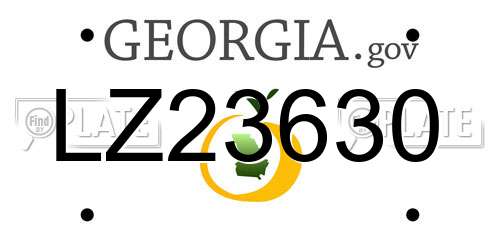 LZ23630 Georgia License Plate