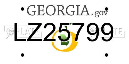 LZ25799 Georgia License Plate