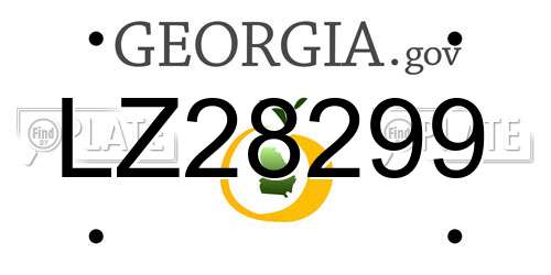 LZ28299 Georgia License Plate