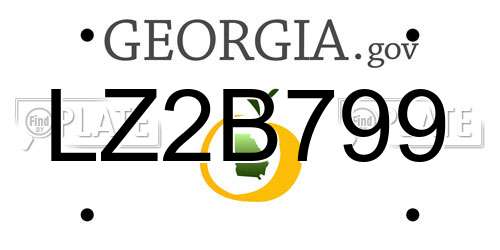 LZ2B799 Georgia License Plate