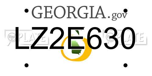 LZ2E630 Georgia License Plate