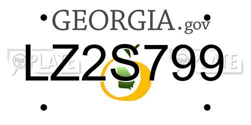 LZ2S799 Georgia License Plate