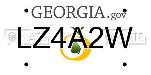 LZ4A2W Georgia License Plate
