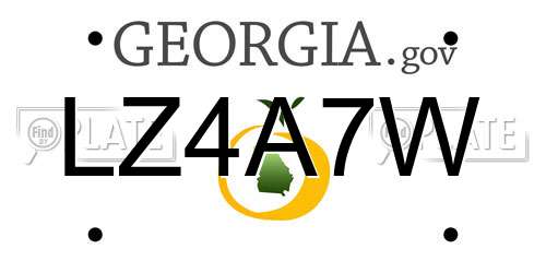 LZ4A7W Georgia License Plate