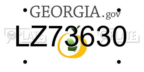 LZ73630 Georgia License Plate